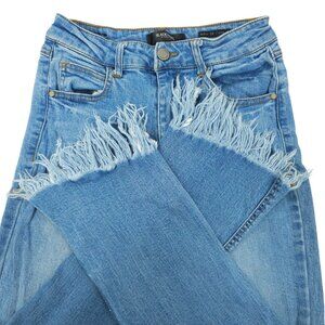 C'est Toi Jeans Black Label Fringe Hem Stretch Juniors Size 5 Waist 28 High Rise
